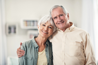 Elderly couple smiling together | Cancer Hospital in Missouri and Kansas